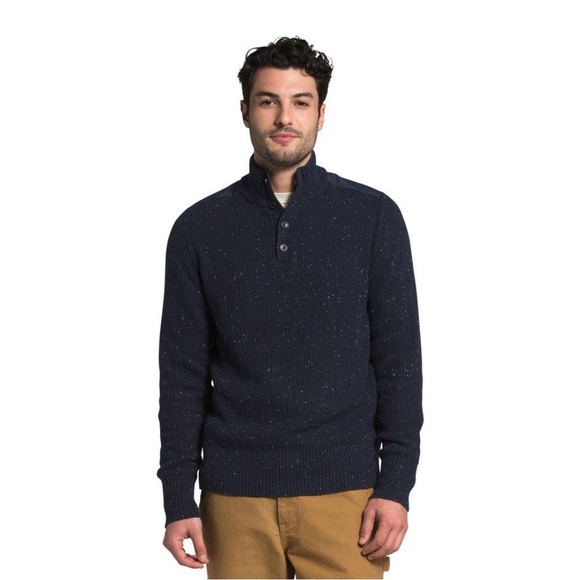 The North Face Men's Navy Crestview Button Sweater - Picture 1 of 8